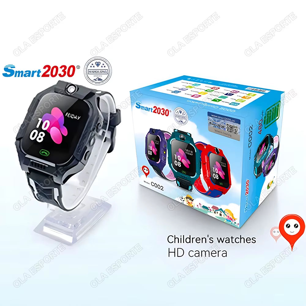 2025 New Kids 2G Smart Watch SOS GPS Location 2G Sim Card Child Smartwatch Camera Waterproof Watch Gift for Ios Android Children
