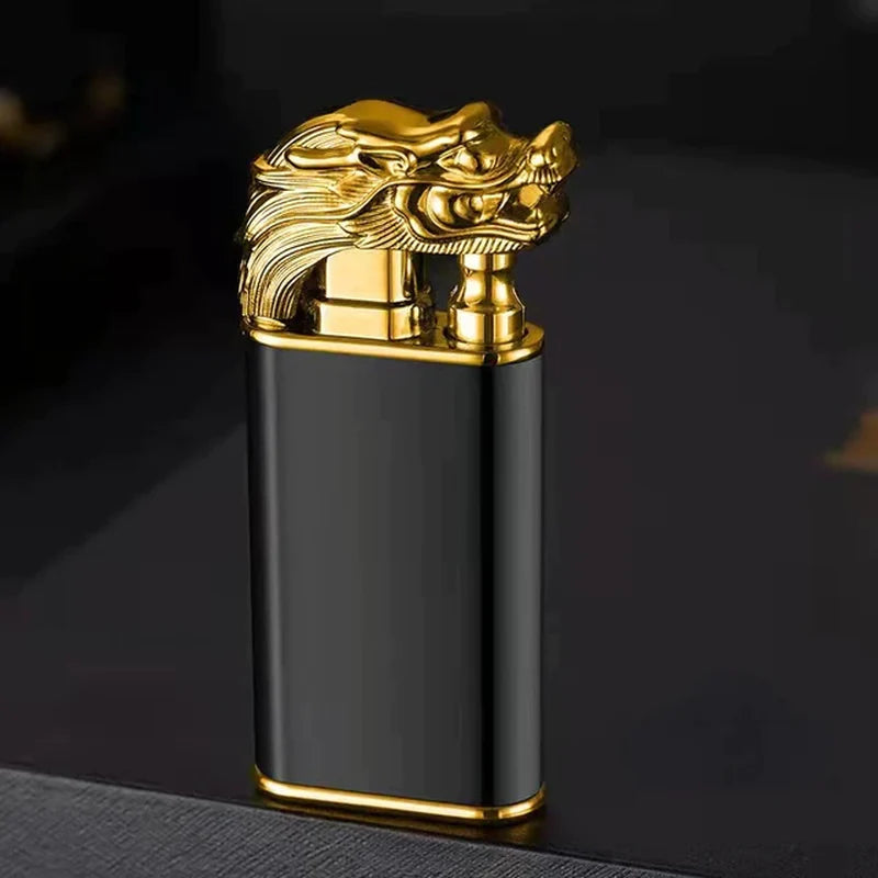 Dropshipping VIP Link Creative Dragon Double Fire Lighter Jet Flame Open Fire Windproof Inflatable Crocodile Lighter Men'S Gift