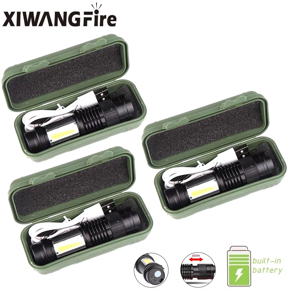 Ultra Bright 2000 Lumens Mini Rechargeable LED Tactical Flashlight - Waterproof & Adjustable Focus