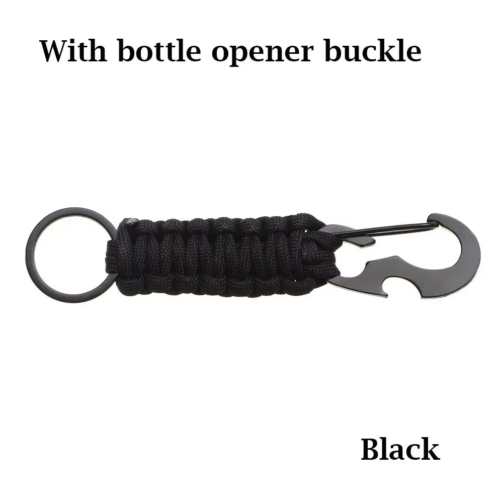 Outdoor Keychain Key Ring Pendant Camping Paracord Cord Rope Camping Survival Kit Emergency Knot Bottle Opener Key Chain