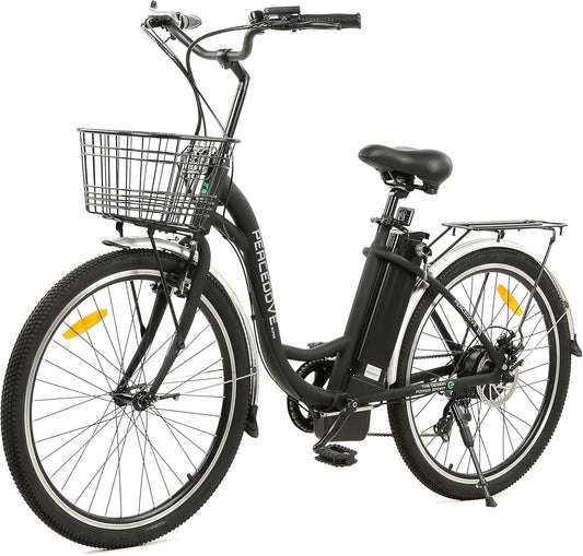 Citycruiser 26" Electric Bike - Powerful 350W Motor, Removable 36V Battery, Step-Through Design, Shimano 7-Speed Gears & Convenient Basket for Effortless Commuting