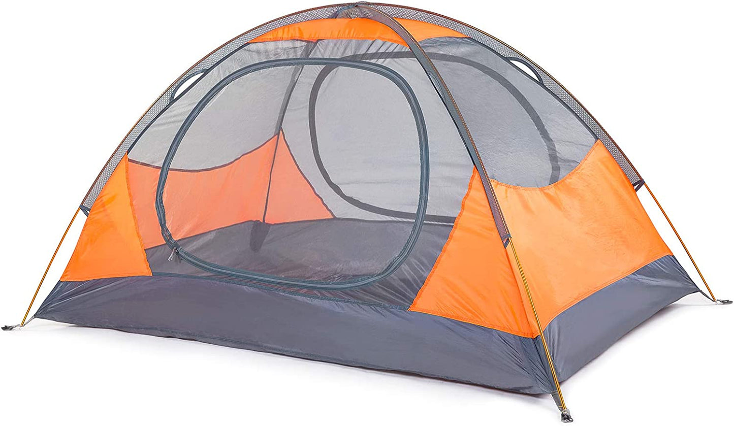 2/4 Person Camping Tent: This lightweight backpacking tent is perfect for family camping, hunting, hiking, mountaineering, and travel. With its waterproof and windproof design, two doors for easy access, and double layer construction, this tent is durable and practical. Set up is quick and easy, making it ideal for all your outdoor adventures.