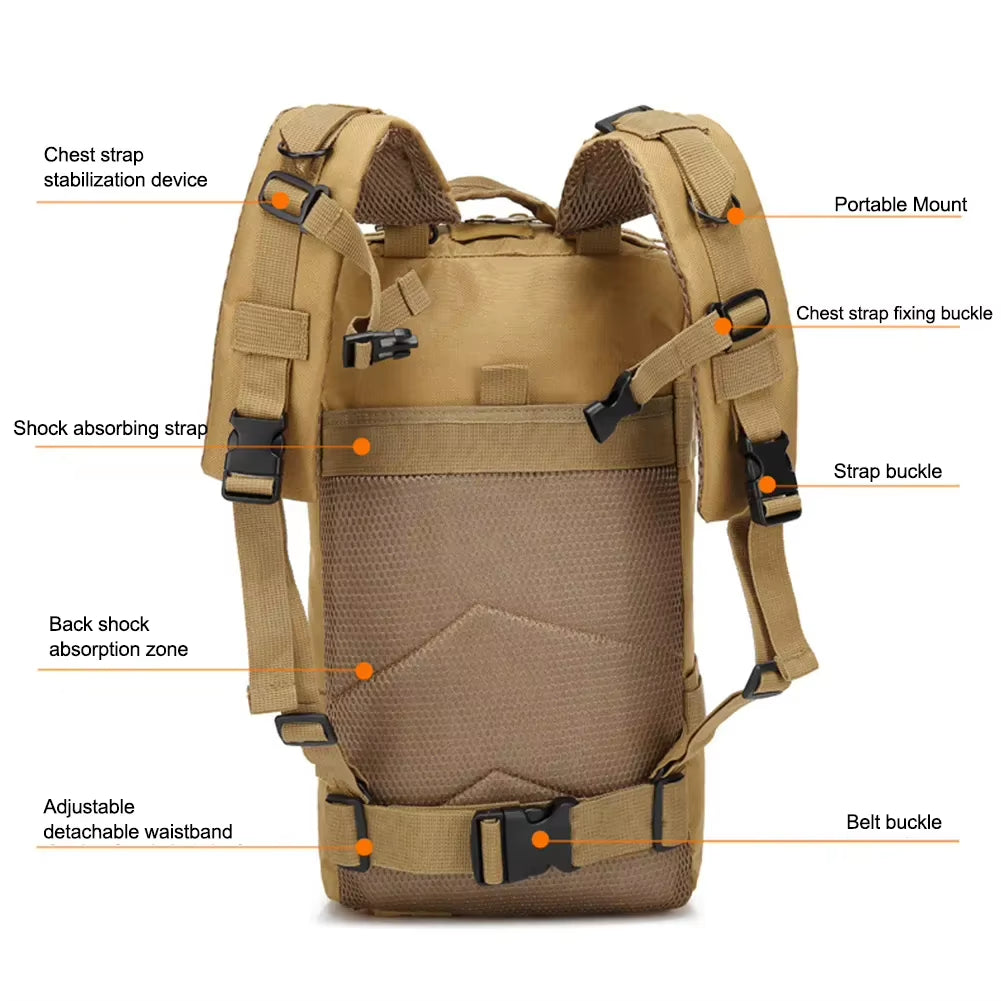 Versatile Camouflage Tactical Backpack - Ultimate Outdoor Travel, Hiking, and Fishing Companion