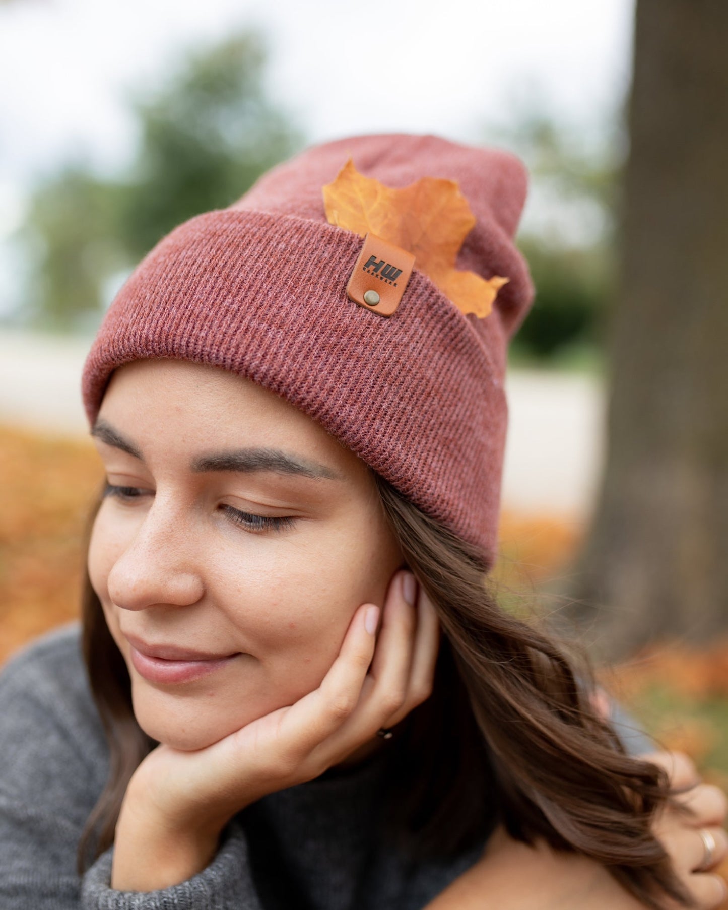 HAAKWEAR Knit Cuffed Beanie - Rusty Burgundy