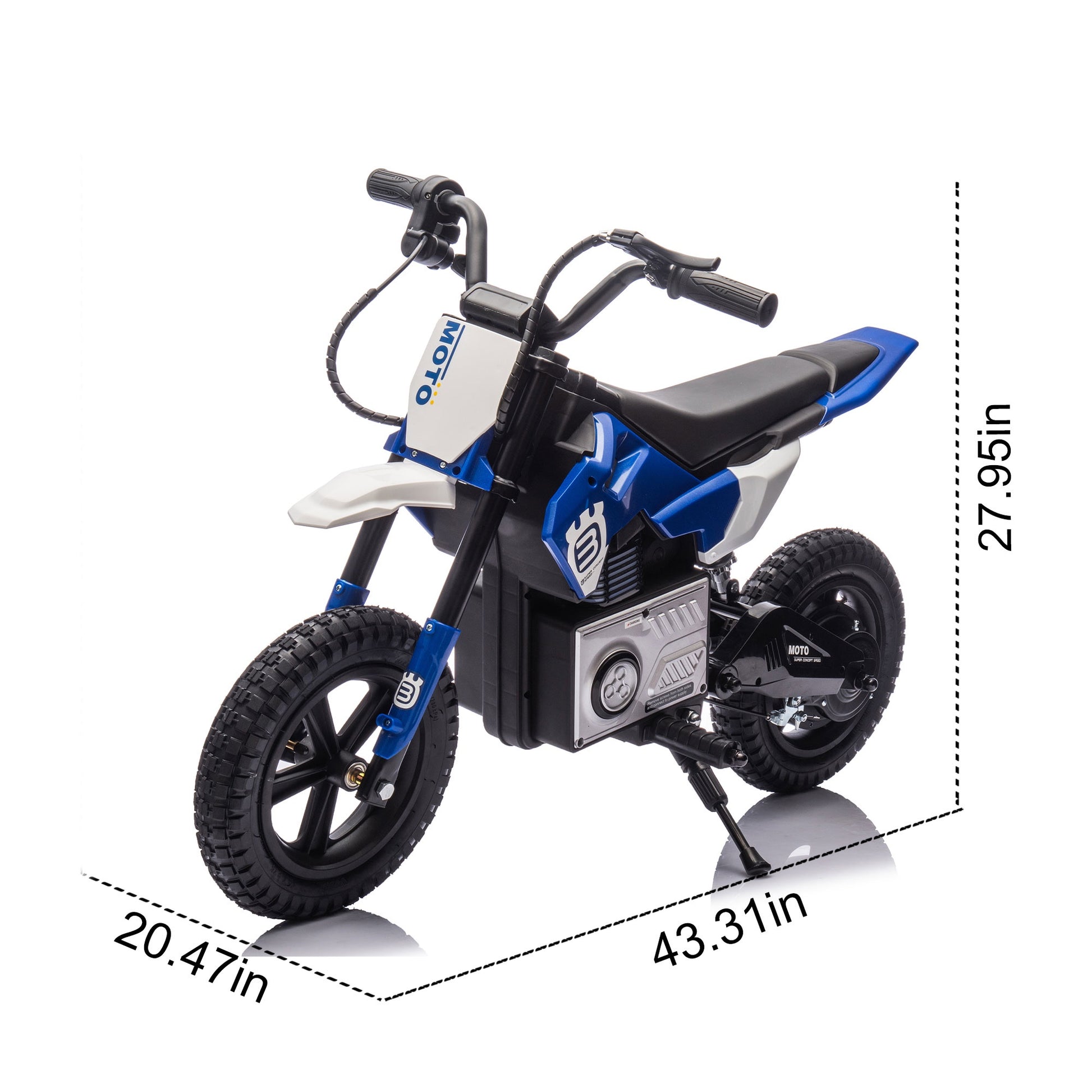 Dieses 24V elektrische Dirt Bike für Kinder ist perfekt für Off-Road-Abenteuer geeignet. Mit einer Leistung von 200W, einem Schlüsselschalter, einem Gasgriff, Bremsen, Bluetooth, Musik und Hupe, bietet es stundenlangen Spaß für Kinder im Alter von 5-15 Jahren. Mit Geschwindigkeiten von bis zu 9,38 Meilen pro Stunde ist dieses Elektrospielzeug ideal für junge Abenteurer.