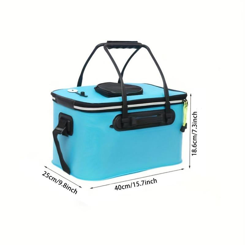 Foldable Fishing Bucket, 1 Count Thickened Fishing Box with Shoulder Strap, Portable Fishing Tool for Outdoor, Christmas Gift