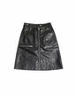 Bordeaux Faux Leather Zip Up Pencil Skirt