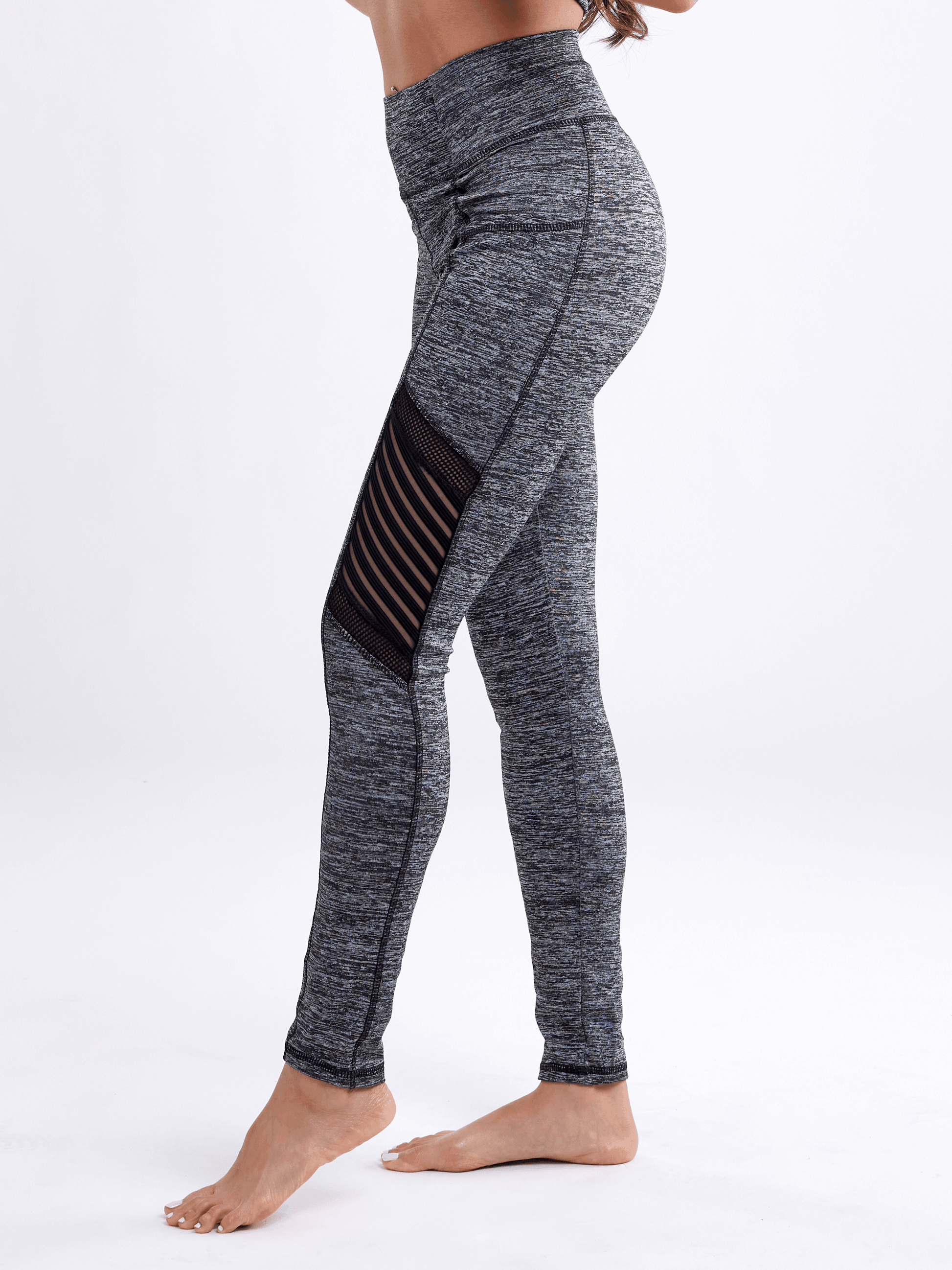 High-Waisted Pilates Leggings with Side Pockets & Mesh Panels - Outdoorsavage