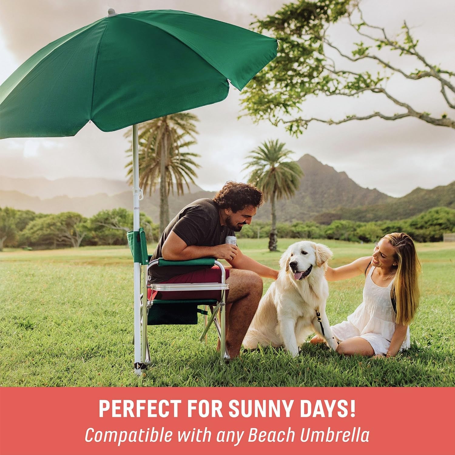 Ultimate Red Sports Chair with Built-in Side Table - Perfect for Camping and Beach Adventures!