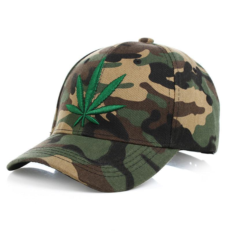 Simple Green Maple Leaf Hemp Leaf Caps Men And Women Baseball Caps Shopping - Outdoorsavage