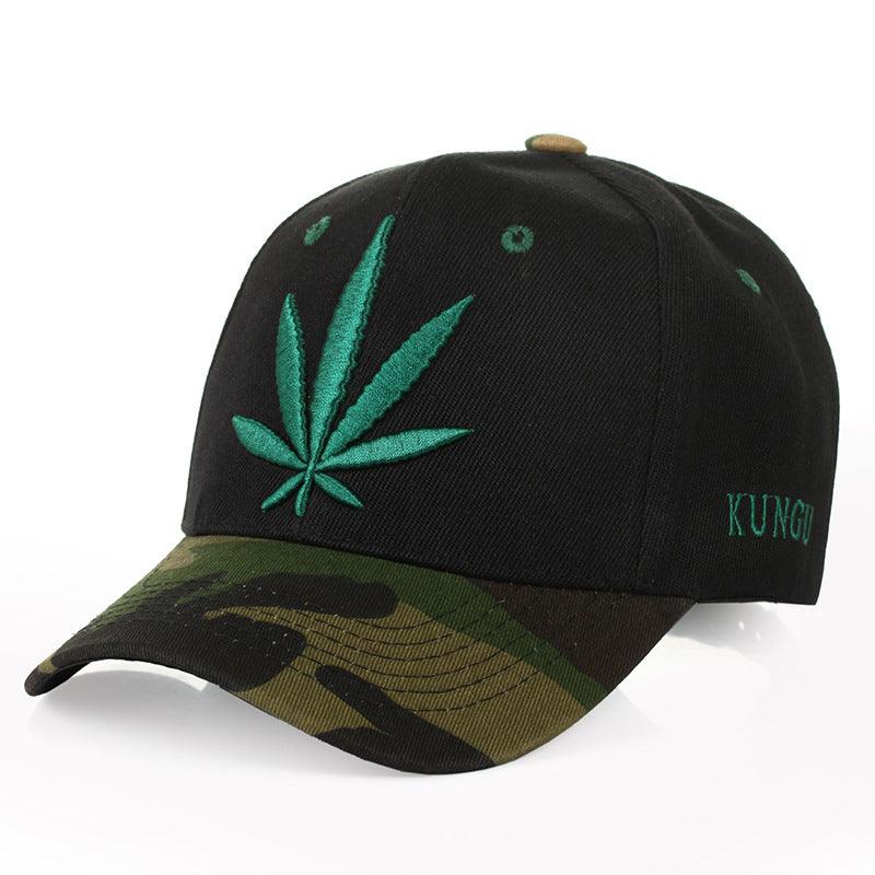 Simple Green Maple Leaf Hemp Leaf Caps Men And Women Baseball Caps Shopping - Outdoorsavage