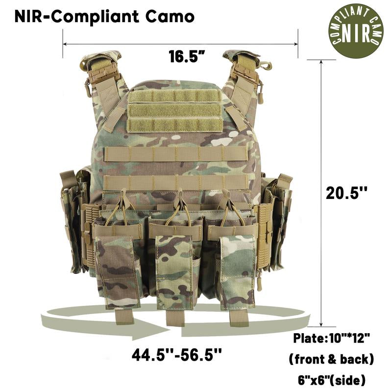 GFIRE Quick Release Plate Carrier Vest Molle Vest Adjustable Breathable for Sport 32-52 Inches Adjustable Size Perfect Gift for Men