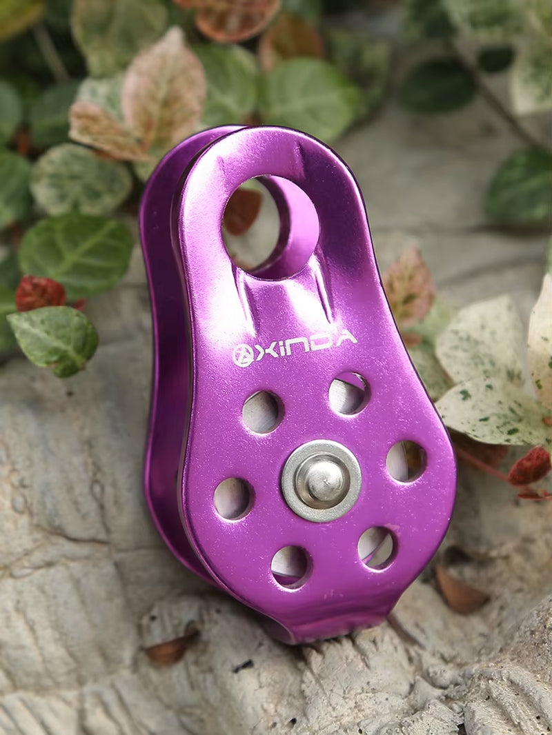 Rock Climbing Pulley Fixed Sideplate Single Sheave Pulley Outdoor Survival Tool High Altitud Traverse Hauling Gear
