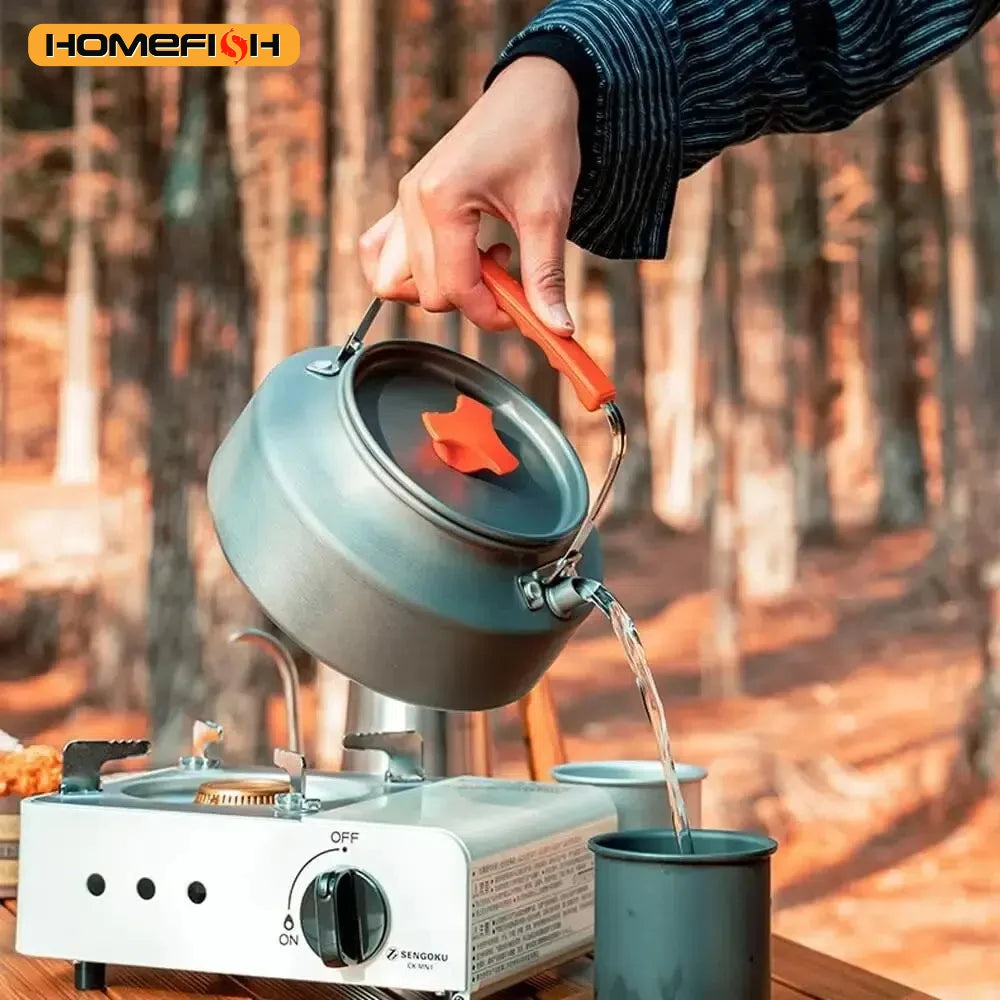 Y1 Kettle Camping Cooker 1.1L Teapot Coffee Pot Picnic Teapot Portable Tea Brewing Camping Tea Stove Camping Outdoor ﻿Cookware