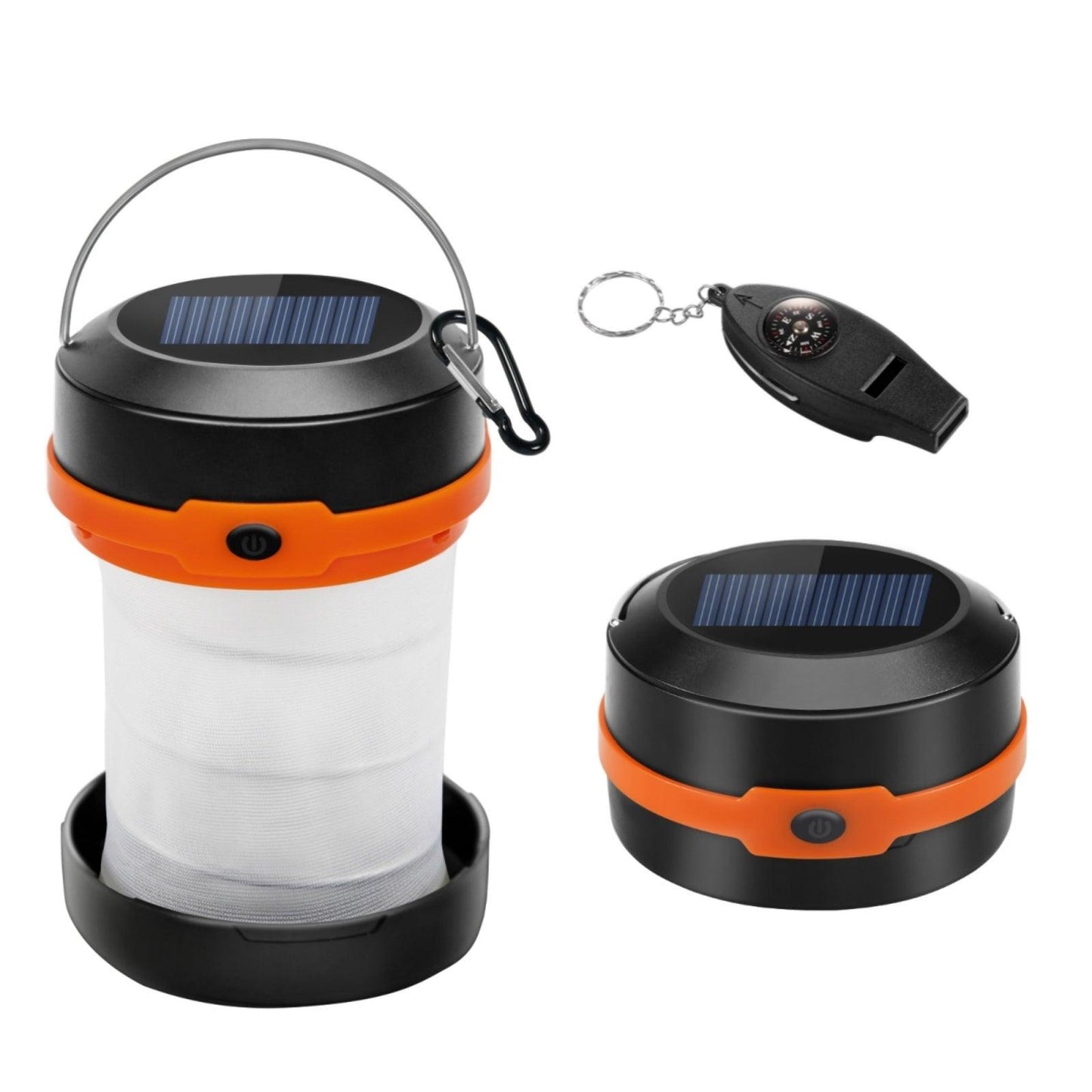 Wanjo Collapsible LED Solar Camping Lights With Free Multifunctional Whistle, Rechargeable Camping Latern, Portable Outdoor Gear For Camping Travel Fishing - Outdoorsavage