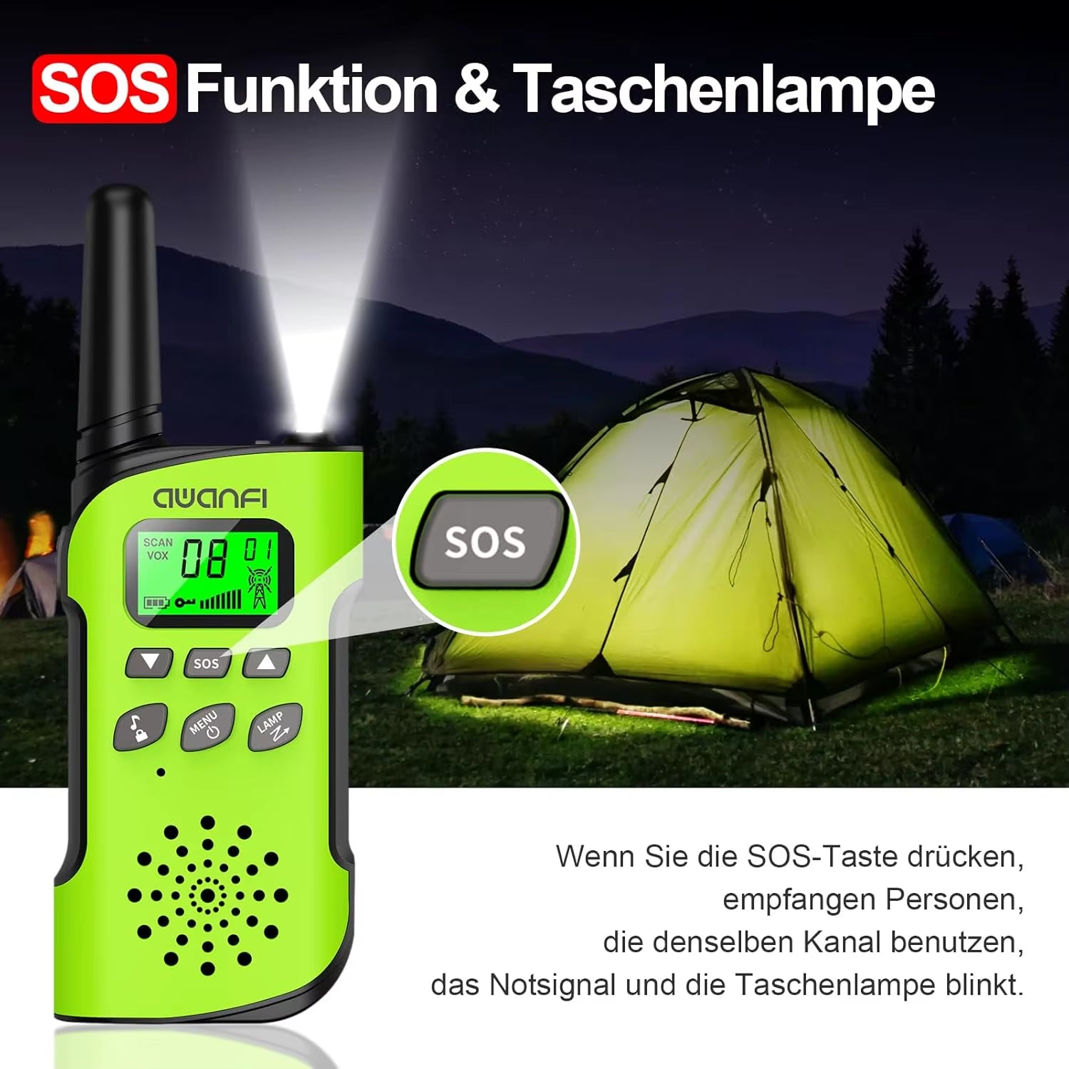 Walkie Talkie Children, 3-12 Years, Walkie Talkie Rechargeable with Li-Ion Battery, Radio Set, for Gift/Camping/Adventure