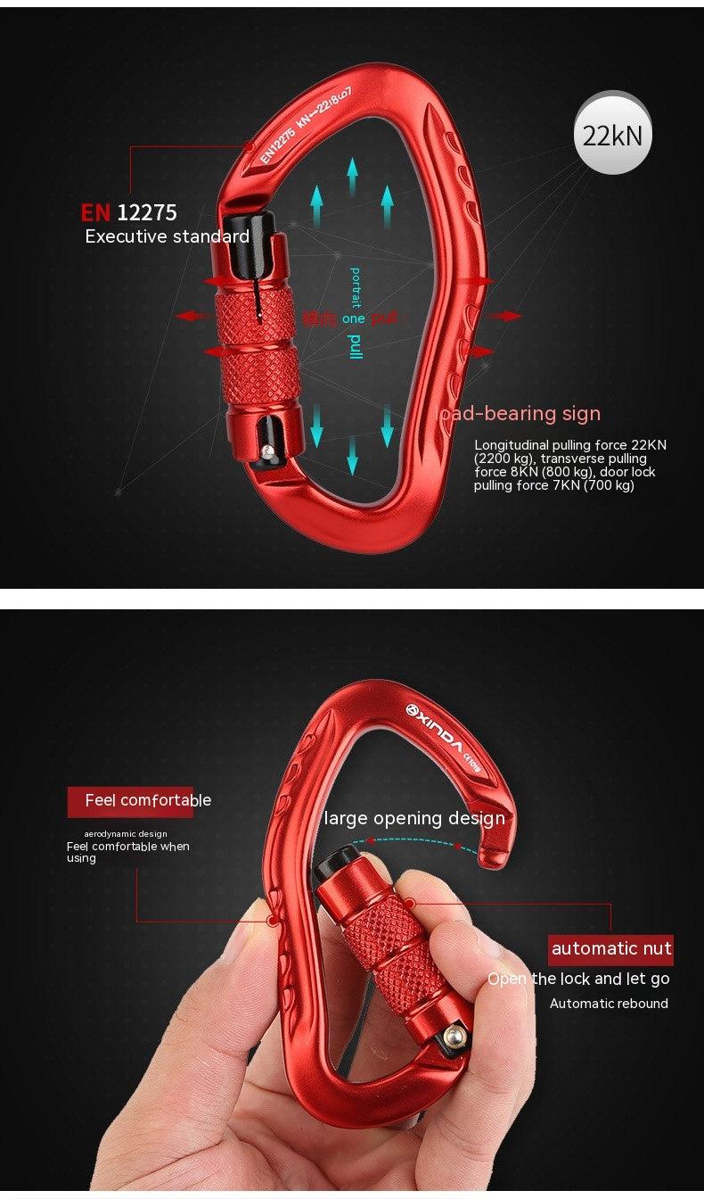 Climbing Button Carabiner Outdoor Rock Climbing Equipment Hook Lock - Outdoorsavage