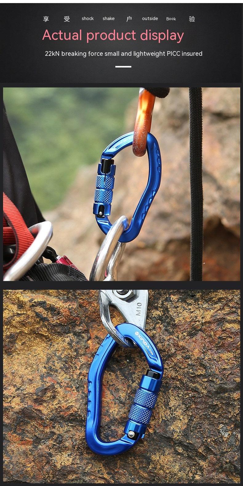 Climbing Button Carabiner Outdoor Rock Climbing Equipment Hook Lock - Outdoorsavage