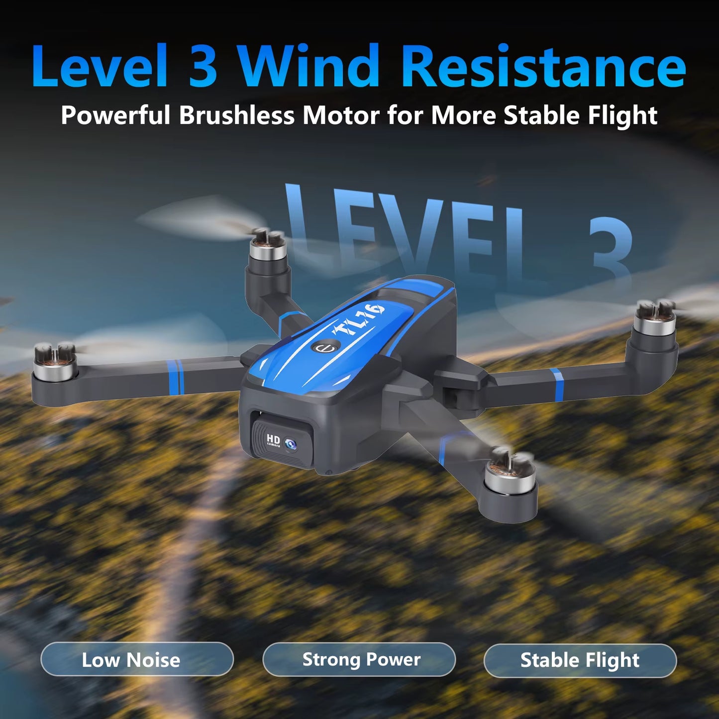 TL16 1080P FPV Drone for Beginners - Brushless Motor, Optical Flow Positioning, and Adjustable 90° Camera Lens