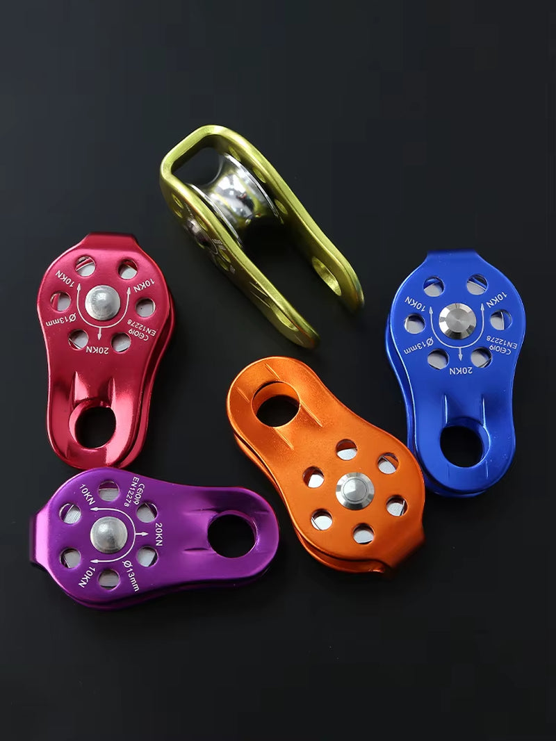 Rock Climbing Pulley Fixed Sideplate Single Sheave Pulley Outdoor Survival Tool High Altitud Traverse Hauling Gear