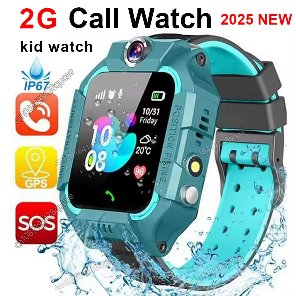 2025 New Kids 2G Smart Watch SOS GPS Location 2G Sim Card Child Smartwatch Camera Waterproof Watch Gift for Ios Android Children