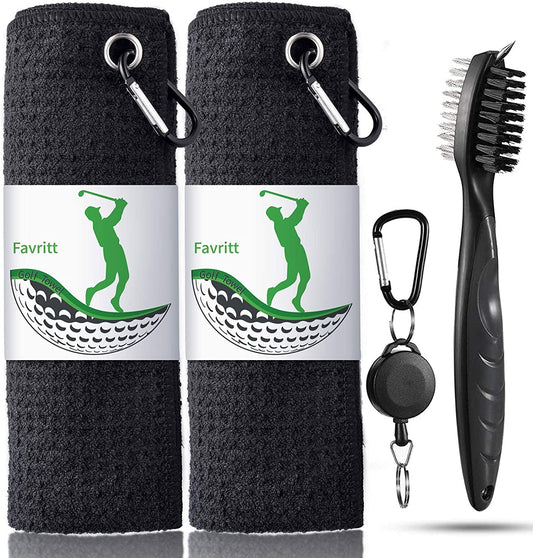 Dieses Golfhandtuch Golfclub-Reinigungsset enthält 3 handliche und langlebige Handtücher aus Mikrofasergewebe mit Waffelmuster. Jedes Handtuch ist mit einem robusten Karabinerclip ausgestattet, um es einfach am Golfbag zu befestigen. Ideal zum Reinigen von Golfclubs und Bällen während des Spiels. Ein unverzichtbares Zubehör für jeden Golfer.