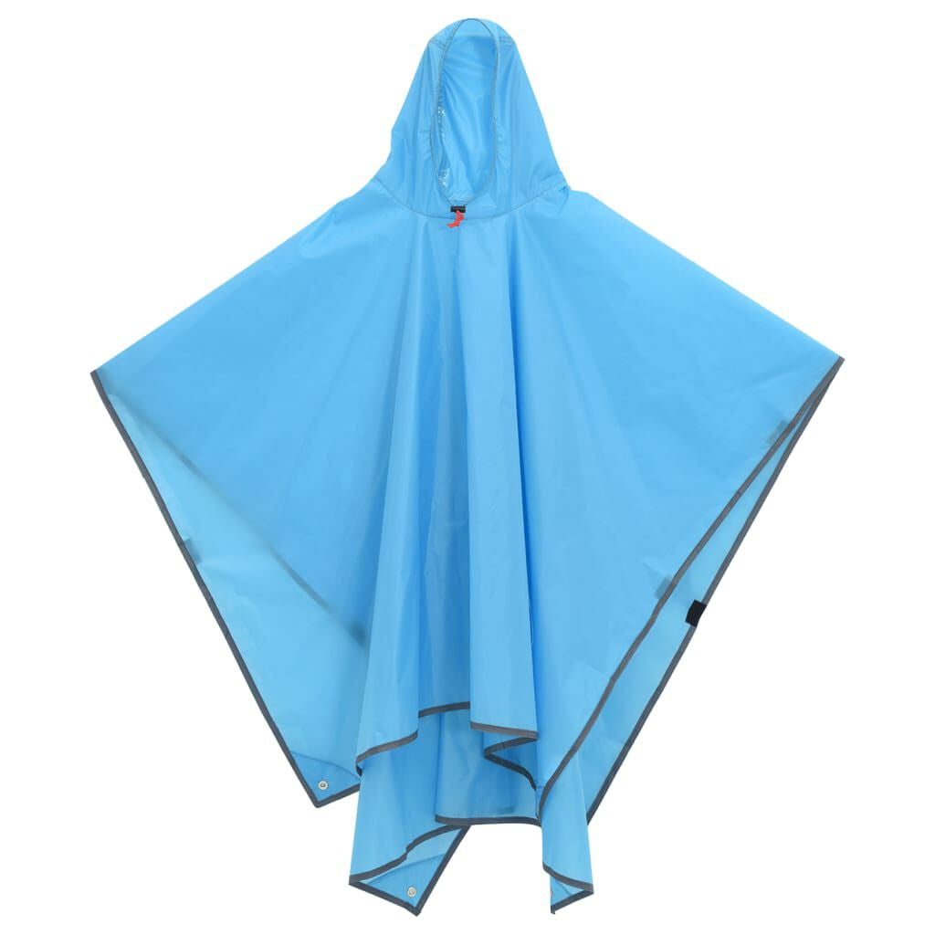 Regenponcho Mit Kapuze 2-In-1-Design Blau 223X145 Cm