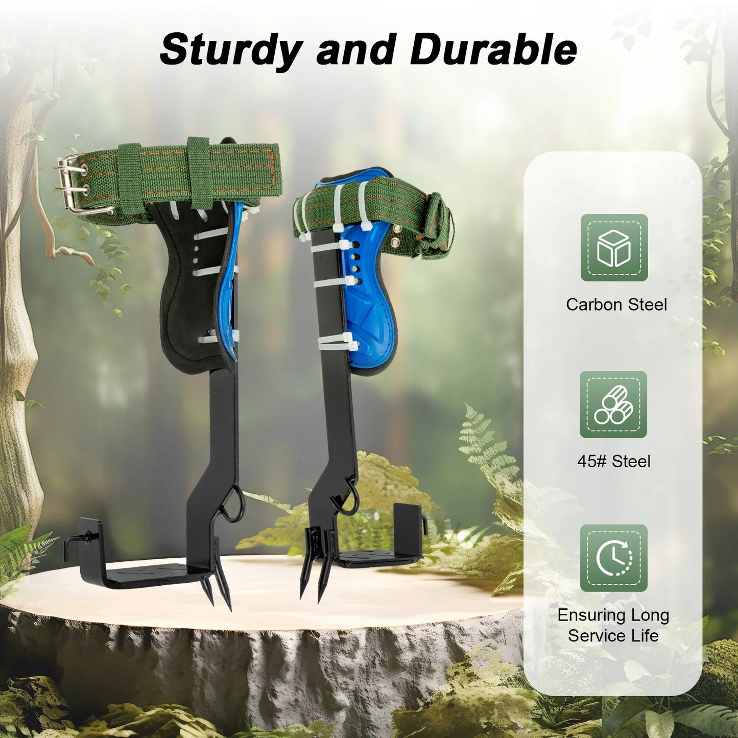Tree Pole Climbing Spike Set Climbing Spurs with Safety Belt Rope Adjustable Climbing Tools Outdoor Tools Multitool