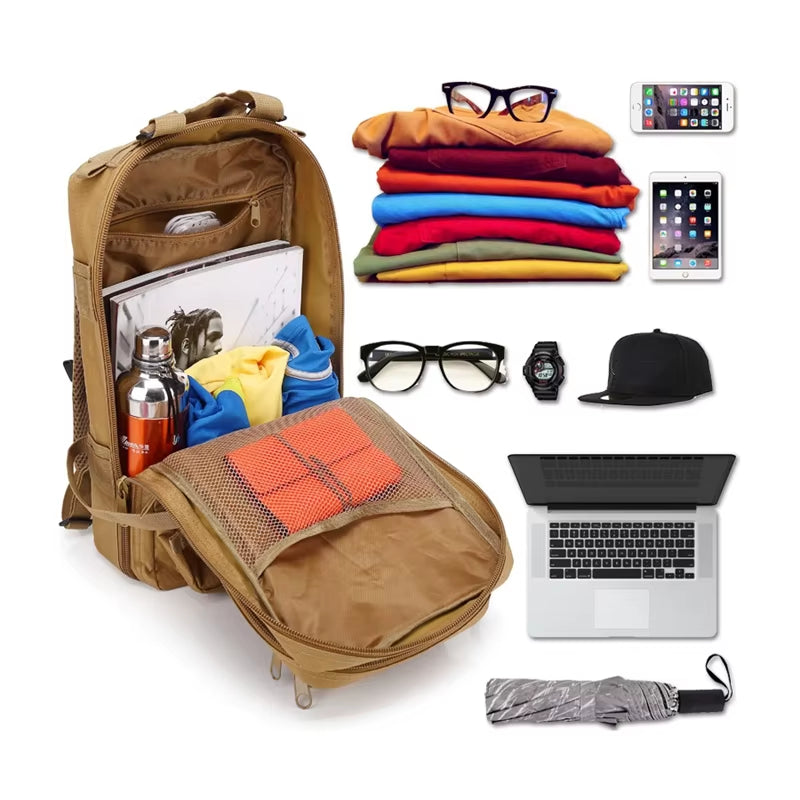 Versatile Camouflage Tactical Backpack - Ultimate Outdoor Travel, Hiking, and Fishing Companion