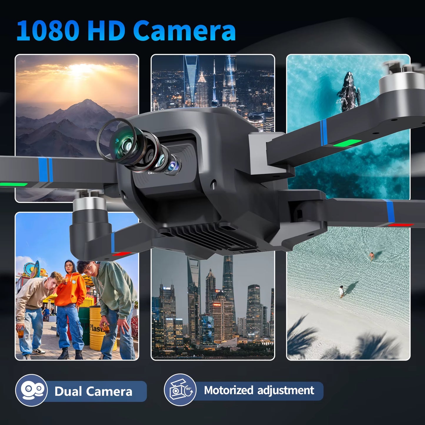TL16 1080P FPV Drone for Beginners - Brushless Motor, Optical Flow Positioning, and Adjustable 90° Camera Lens