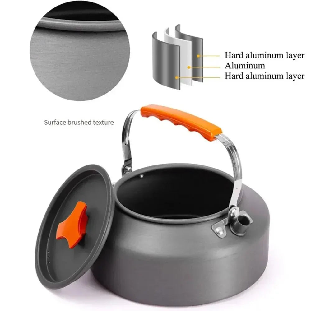 Y1 Kettle Camping Cooker 1.1L Teapot Coffee Pot Picnic Teapot Portable Tea Brewing Camping Tea Stove Camping Outdoor ﻿Cookware