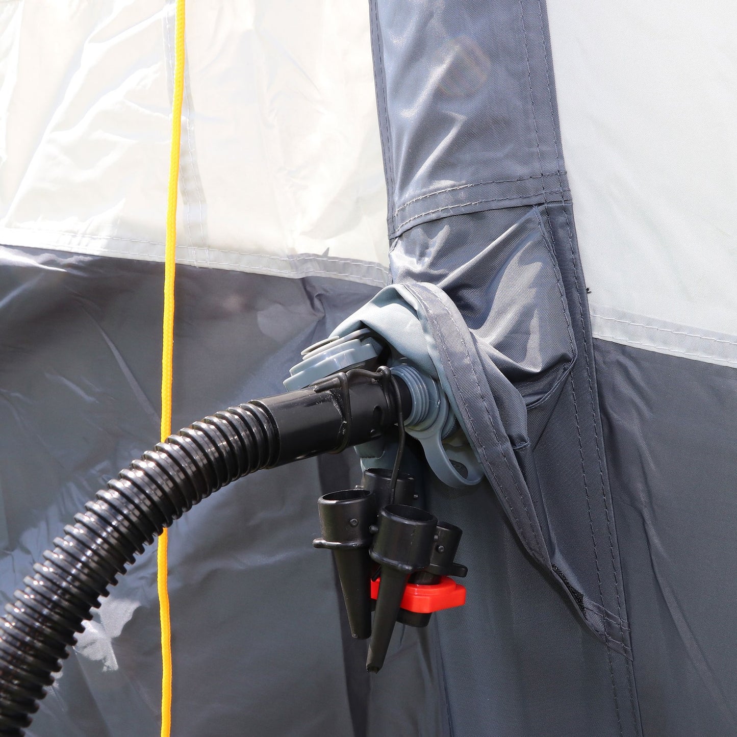 Geräumiges Seitenzelt 220x250 cm für Camping und Wohnwagen - Luftvorzelt mit 7mm Keder