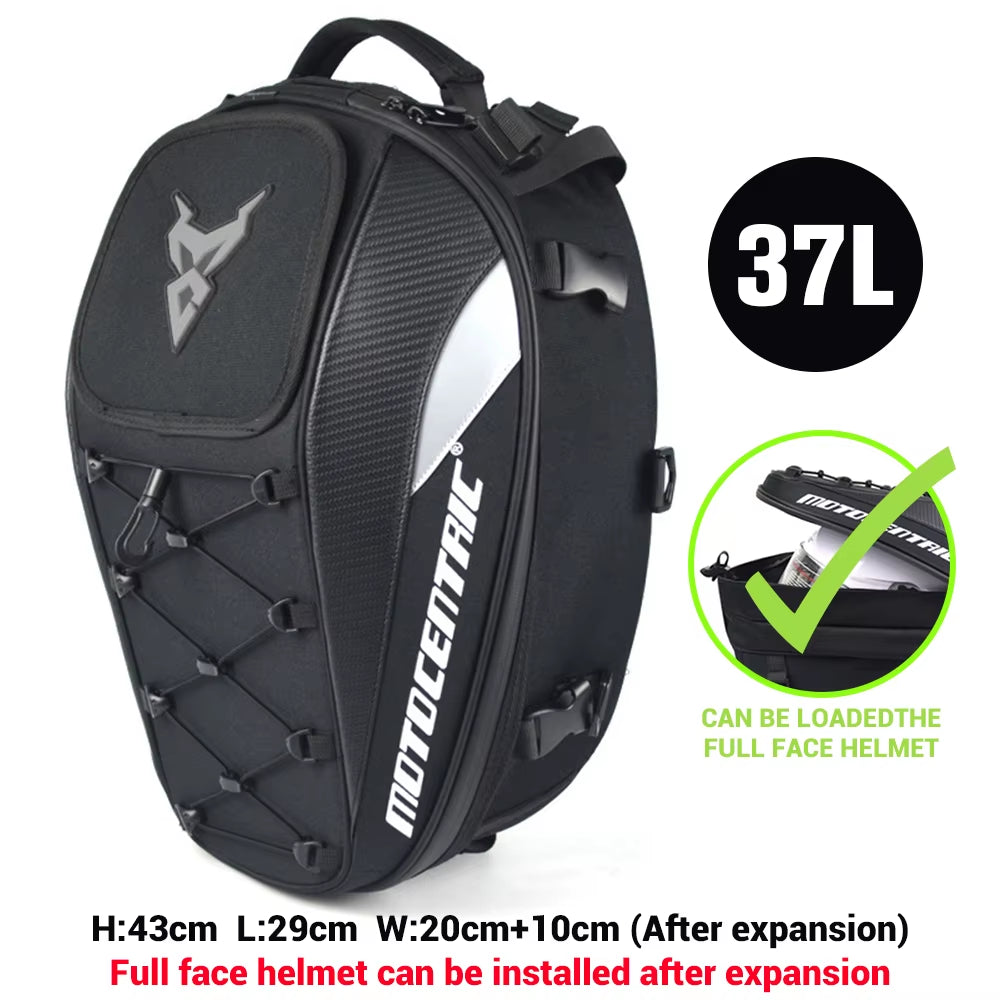 Waterproof Motorcycle Tail Bag Multifunction Motorcycle Rear Seat Bag High Capacity Motorcycle Bag Rider Backpack