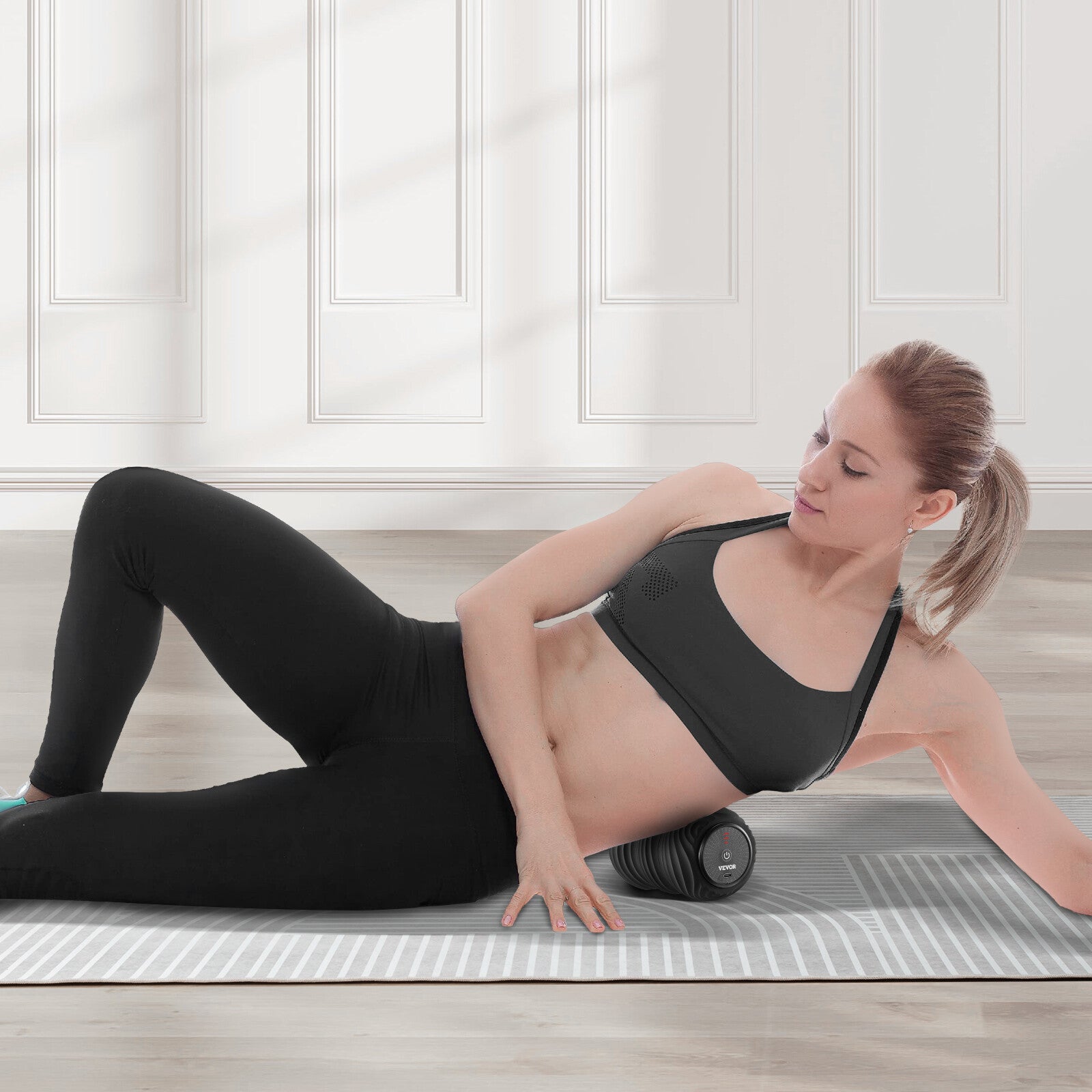 VEVOR Fitnessrolle Massageball Faszienrolle Massageroller Duoball USB Φ92X160Mm
