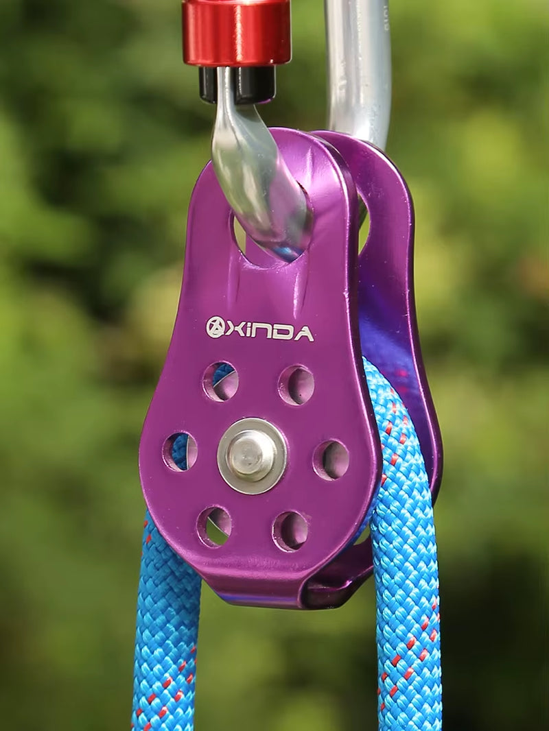 Rock Climbing Pulley Fixed Sideplate Single Sheave Pulley Outdoor Survival Tool High Altitud Traverse Hauling Gear