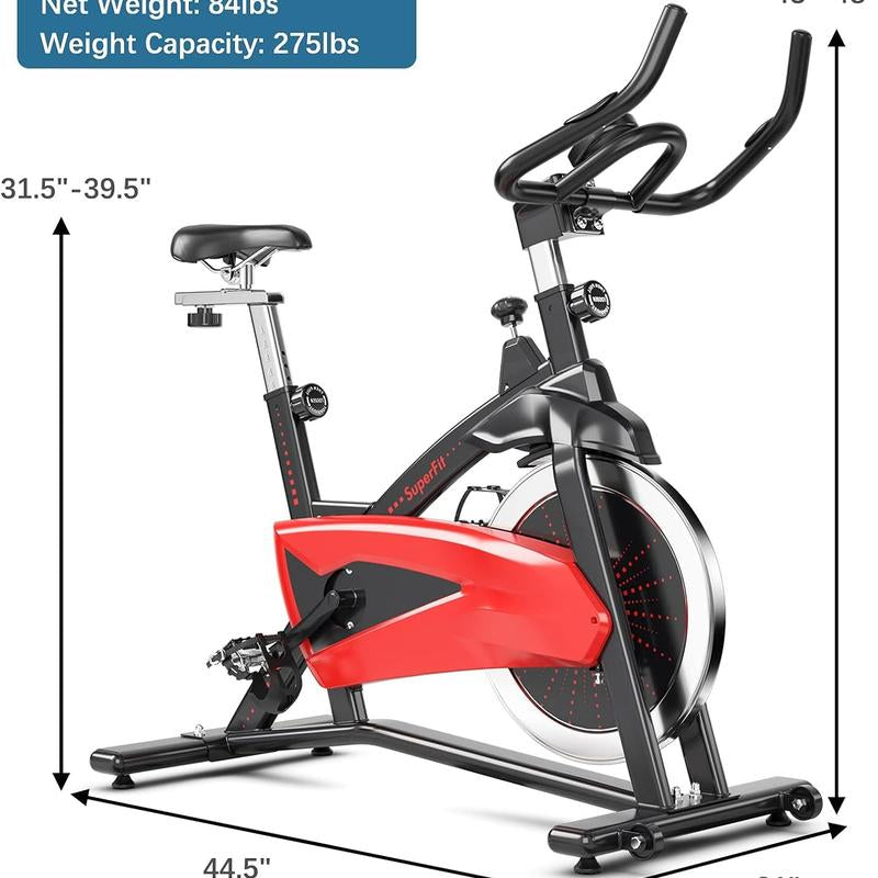 【Costway】-Exercise Bike Fixed Belt Drive Indoor Bicycle with Heart Rate Monitor