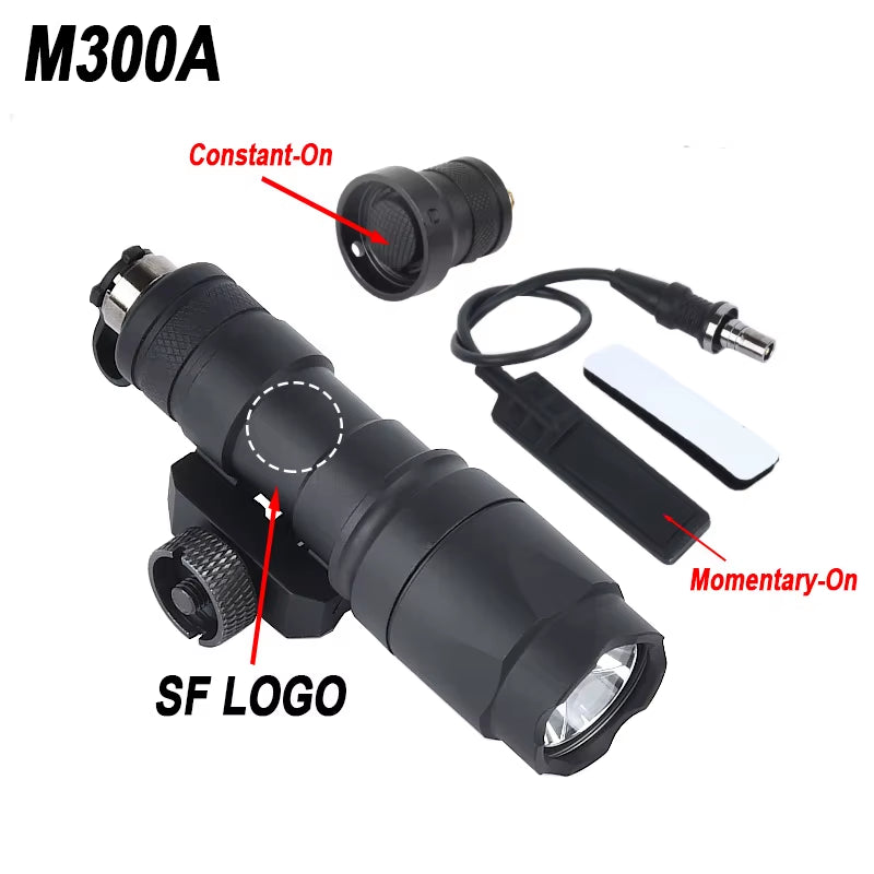 Surefir M300 M600 Tactical Flashlight with AXON Dual Function Remote Pressure Switch for 20mm Rail - Ideal for Hunting & Airsoft