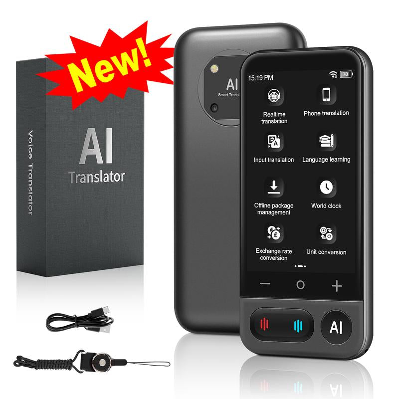 AI Language Translator with 5" HD Screen, Voice and Image Translations, AI Chatbot Assistnat, for Business and Travel, Powered by Chatgpt Audio