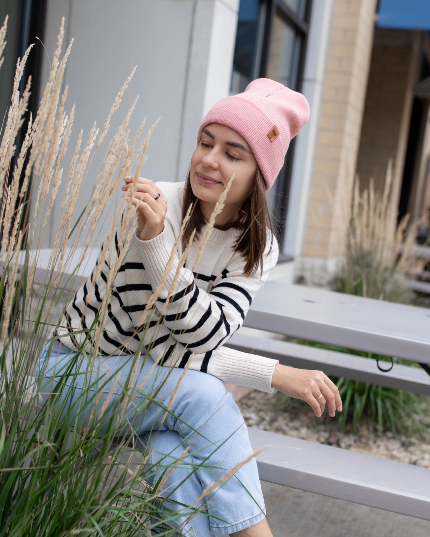 HAAKWEAR Knit Cuffed Beanie - Pearl Pink