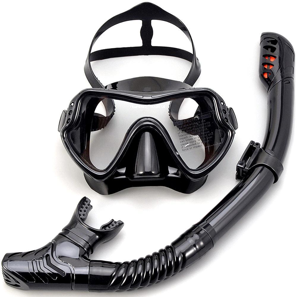 Tempered Glass Diving Mask Set Adult Scuba Anti-Fog Snorkeling Tube - Outdoorsavage