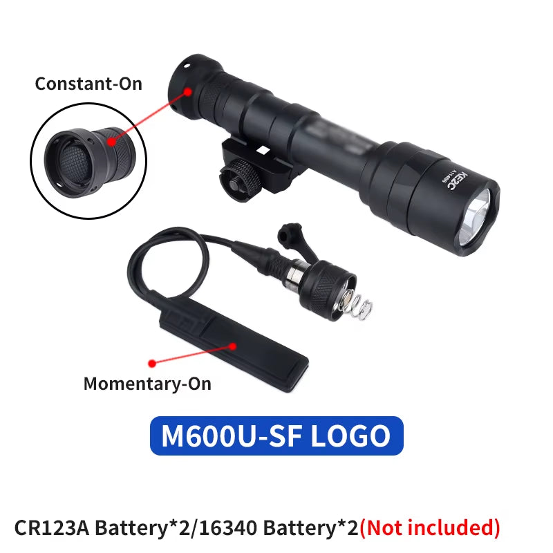 Surefir M300 M600 Tactical Flashlight with AXON Dual Function Remote Pressure Switch for 20mm Rail - Ideal for Hunting & Airsoft