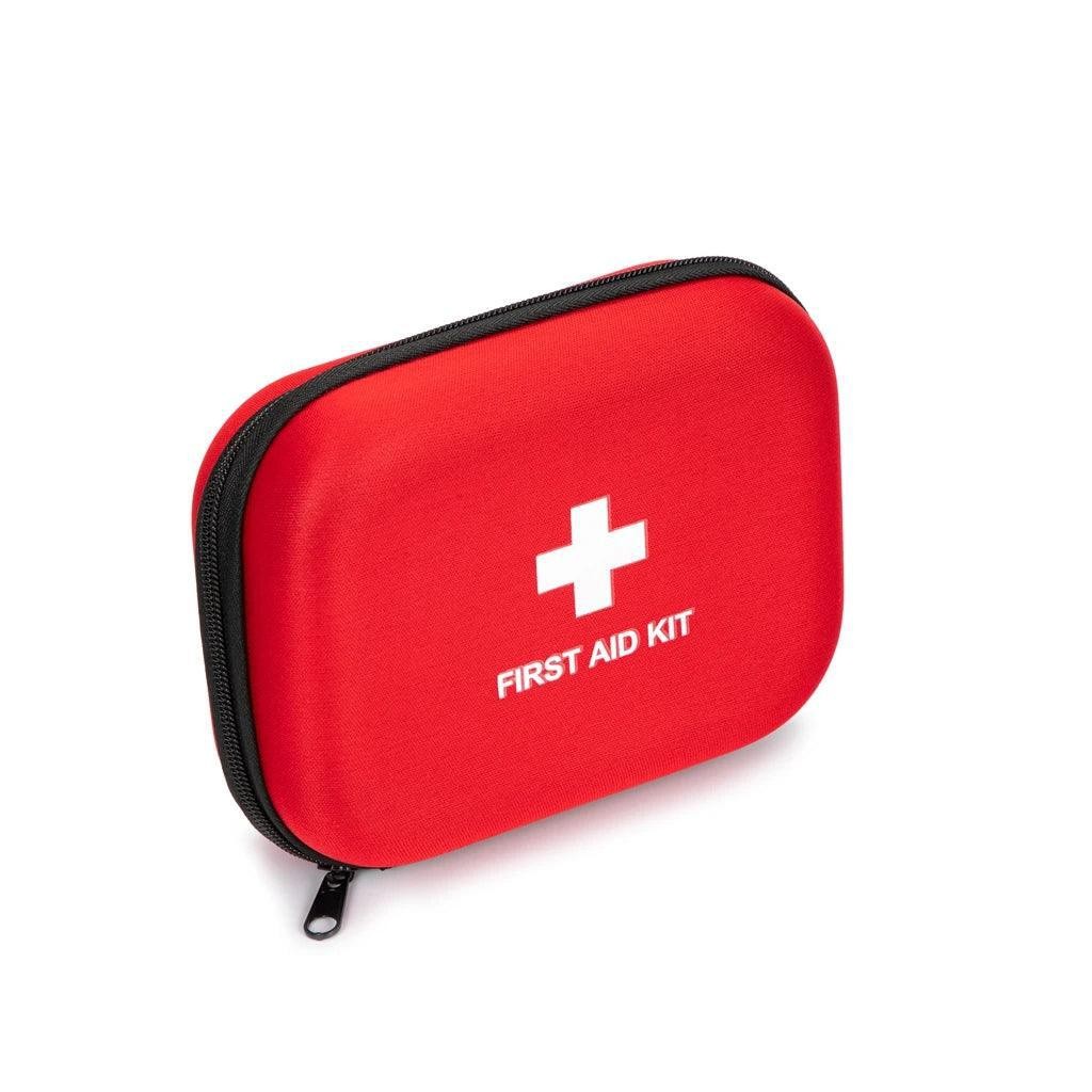 Compact travel first aid kit with essential safety supplies