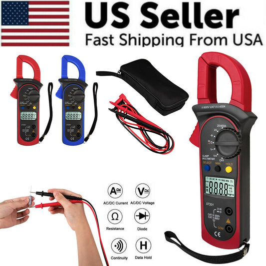 Digital Multimeter Tester AC DC Volt Ohm Amp Clamp Meter Auto Range