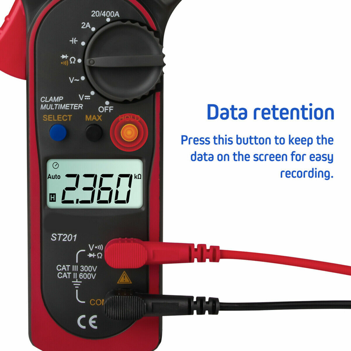 Digital Multimeter Tester AC DC Volt Ohm Amp Clamp Meter Auto Range