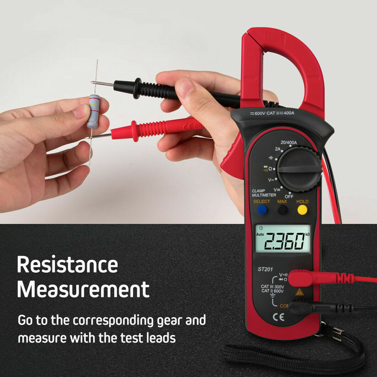 Digital Multimeter Tester AC DC Volt Ohm Amp Clamp Meter Auto Range