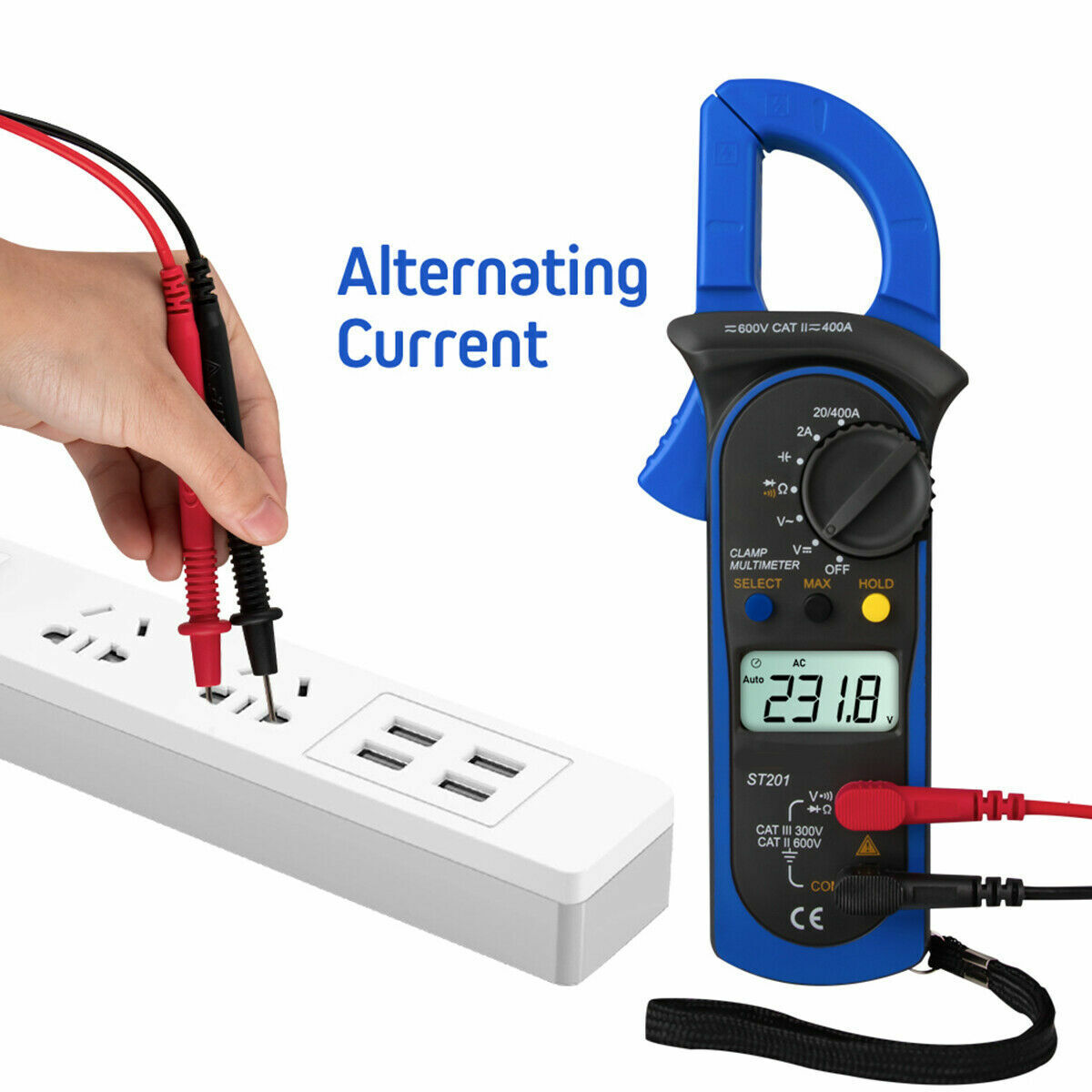 Digital Multimeter Tester AC DC Volt Ohm Amp Clamp Meter Auto Range