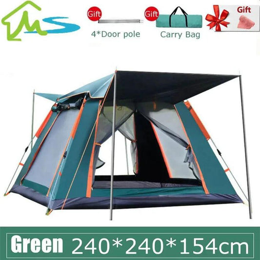 Quick Open Family Camping Tent, easy setup in minutes, spacious.