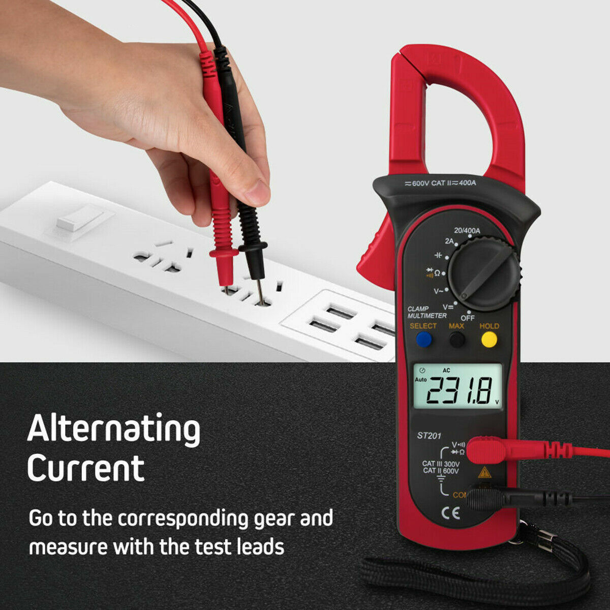 Digital Multimeter Tester AC DC Volt Ohm Amp Clamp Meter Auto Range