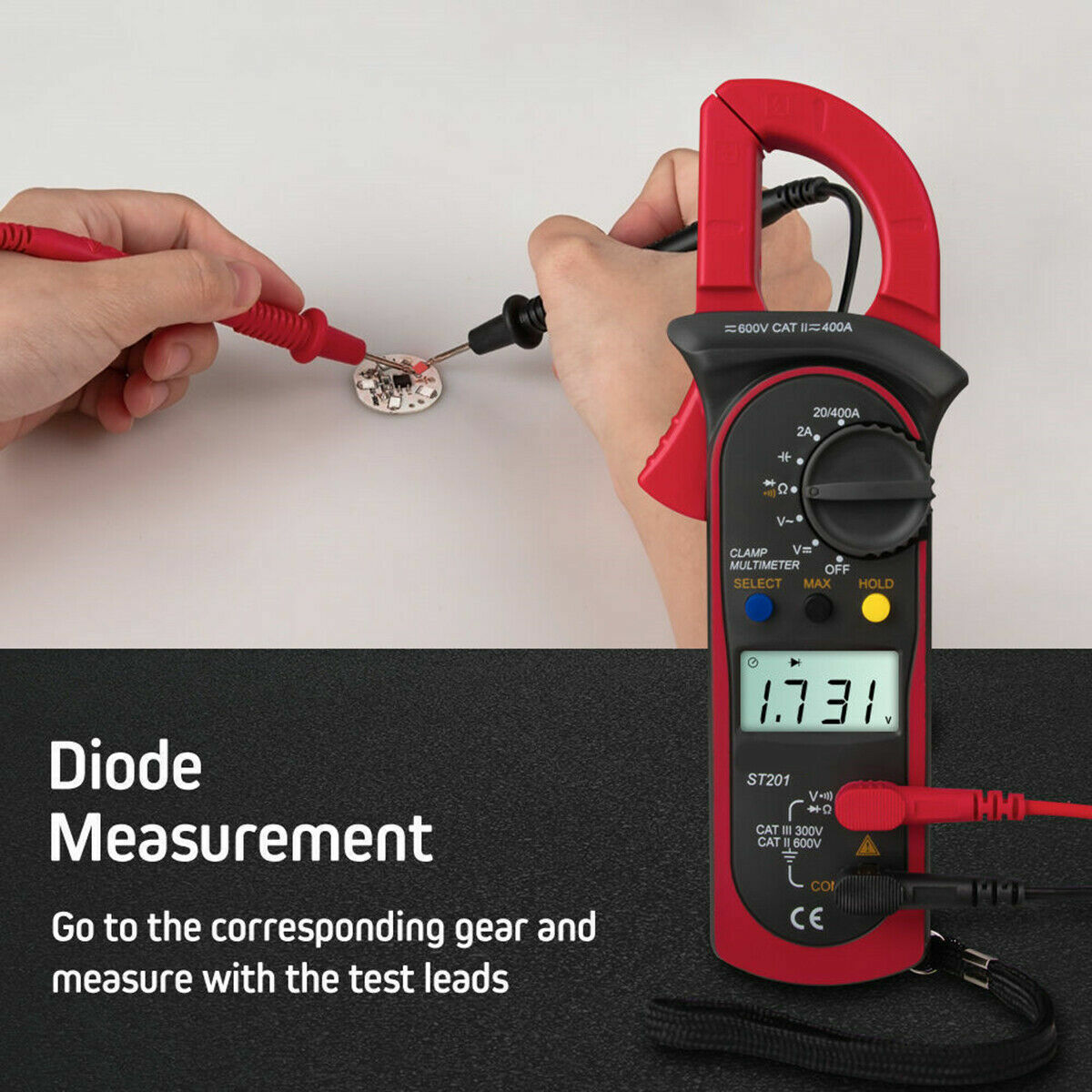 Digital Multimeter Tester AC DC Volt Ohm Amp Clamp Meter Auto Range