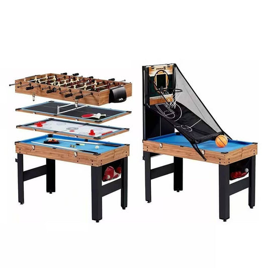 5-in-1 Game Table - Foosball Pool Basketball Ping Pong and Slide